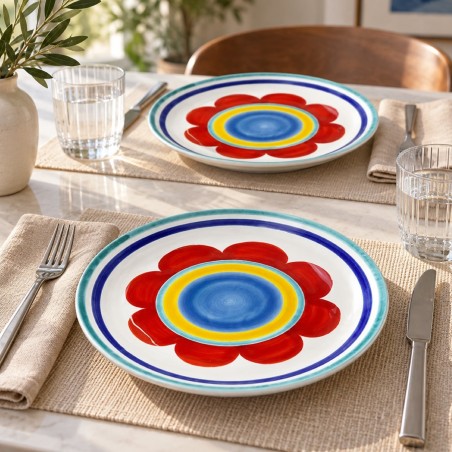 Piatto tondo Sibari Ceramiche De Simone artigianali siciliane Piatto tondo Sibari Ceramiche De Simone artigianali siciliane